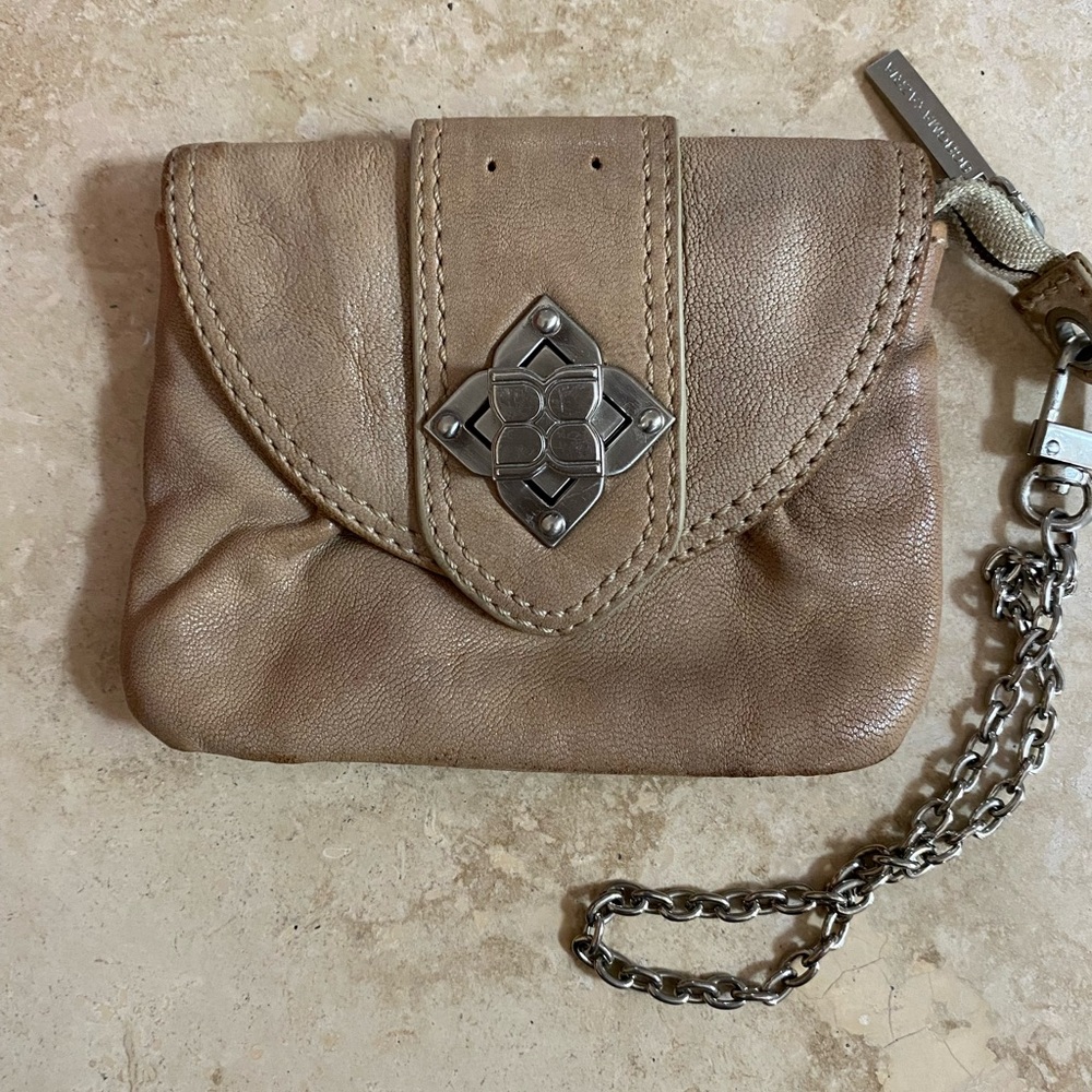 BCBGMAXAZRIA leather wristlet